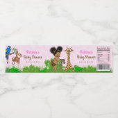 Afro Girl Safari Baby Dusche Wasserflaschen Labels Wasserflaschenetikett (Einzelnes Label)