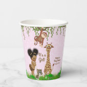 Afro Girl Safari Baby Shooting Paper Cups Pappbecher (Rückseite)