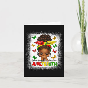Afro Girls Black Women Messy Bun Celebrate Junetee Karte
