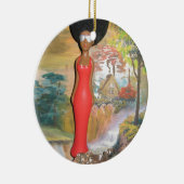 Afro Glam: Eine zeitlose Schönheit Keramikornament (Rechts)