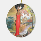 Afro Glam: Eine zeitlose Schönheit Keramikornament (Links)