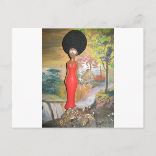 Afro Glam: Eine zeitlose Schönheit Postkarte (Vorderseite)