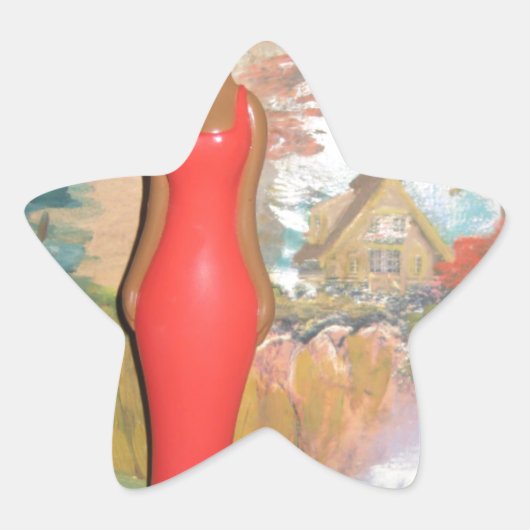 Afro Glam: Eine zeitlose Schönheit Stern-Aufkleber (Vorderseite)