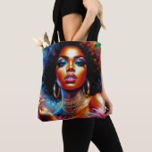 Afro Glam Tote Bag mit schwarzem Pop aus den 1970e Tasche (Von Nahem)