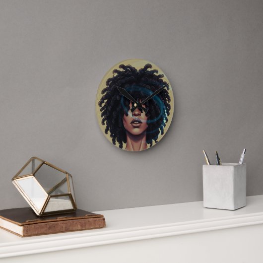 Afro Glow Round Wall Clock Runde Wanduhr (Büro)