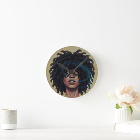 Afro Glow Round Wall Clock Runde Wanduhr (Zuhause)