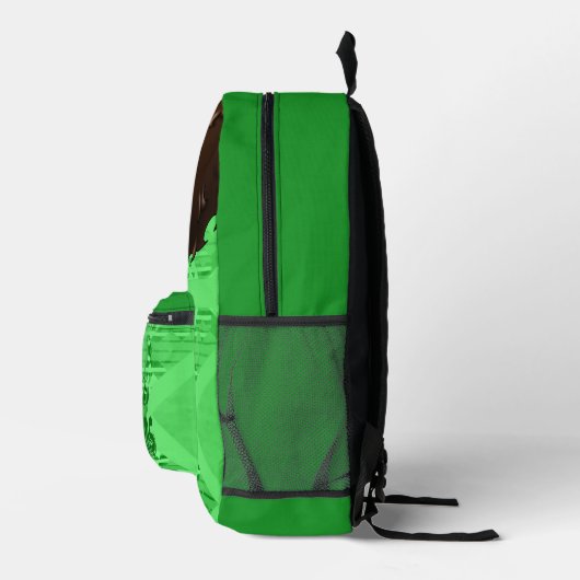 Afro Green Bedruckter Rucksack (Rechts)