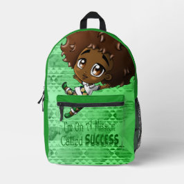 Afro Green Bedruckter Rucksack