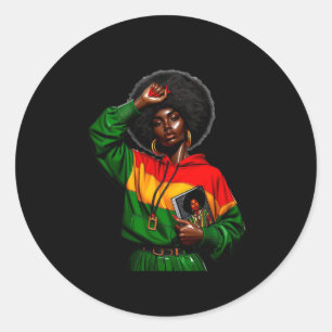 Afro Gril Africa Color - Black History Montag Stic Runder Aufkleber