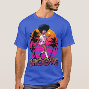 Afro Groove Rollschuh Retro 80er 70er Disco T-Shirt