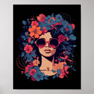 Afro-Haar Natürlich Schwarze Geschichte Stolz Schw Poster