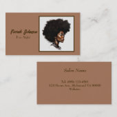 Afro-Haarpflegekosmetologe Visitenkarte (Vorne/Hinten)