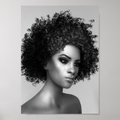 Afro Hair 3D Illustration Poster (Vorne)