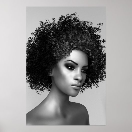 Afro Hair 3D Render Poster (Vorne)