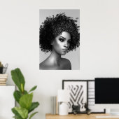 Afro Hair 3D Render Poster (Heimbüro)