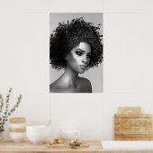 Afro Hair 3D Render Poster (Küche)