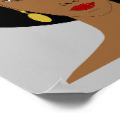 Afro Hair Black Girl Poster (Ecke)