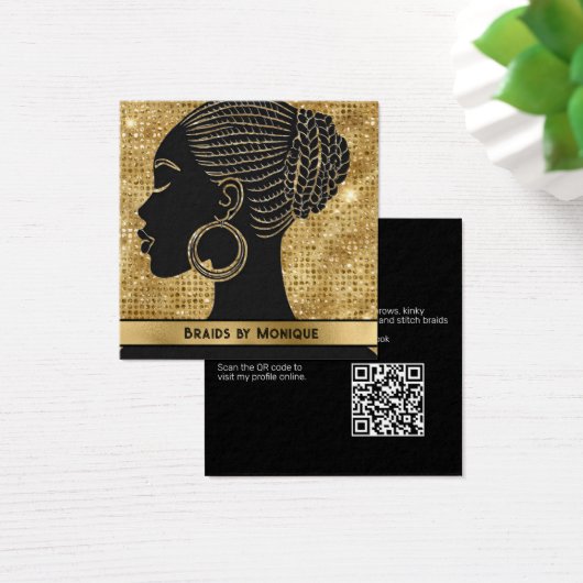 Afro Hair Braider Business Card (Schreibtisch)