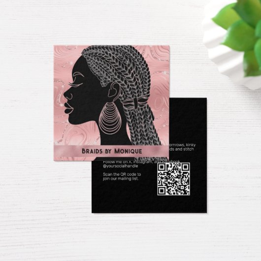Afro Hair Braider Business Card (Schreibtisch)