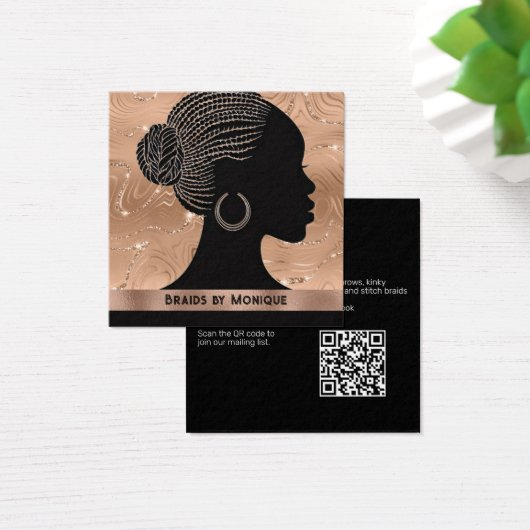Afro Hair Braider Business Card (Schreibtisch)