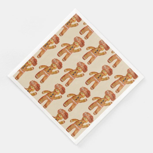Afro Hair Gingerbread Man Tasse Napkins Serviette (Ecke)