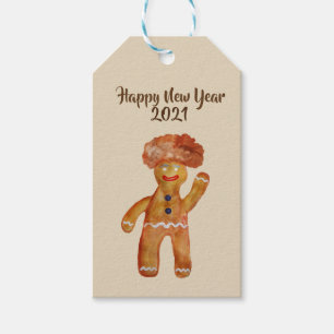 Afro Hair Gingerbread ManCustom Gift Tag Geschenkanhänger