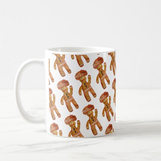 Afro Hair Gingerbread Tasse (Links)