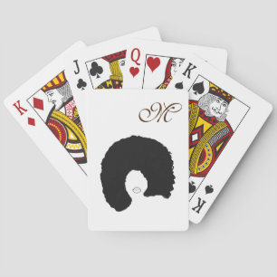 Afro-Hair-Monogramm Spielkarten
