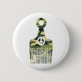 Afro Hair Peace Camouflage Button (Vorderseite)