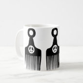Afro Hair Peace Kaffeetasse (Vorderseite Links)