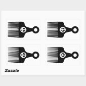 Afro Hair Peace Rechteckiger Aufkleber (Blatt)