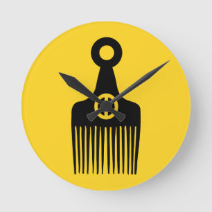Afro Hair Peace Runde Wanduhr