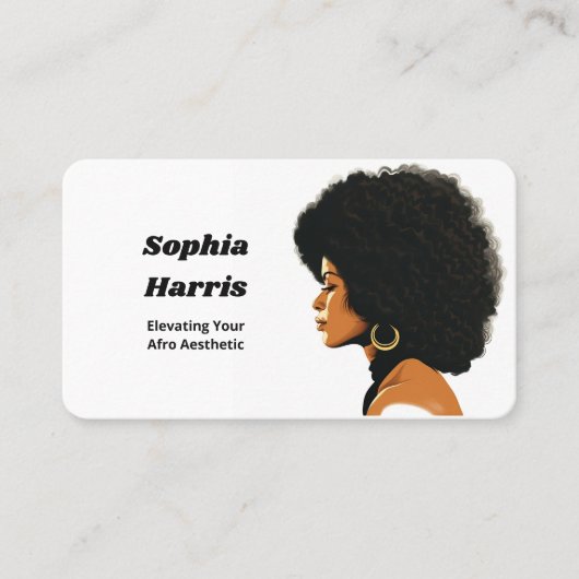 Afro Hair Visitenkarte (Vorderseite)