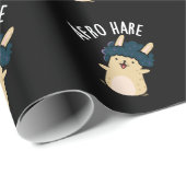 Afro Hare Funny Rabbit mit Afro Puck Dark BG Geschenkpapier (Rolleneckpunkt)
