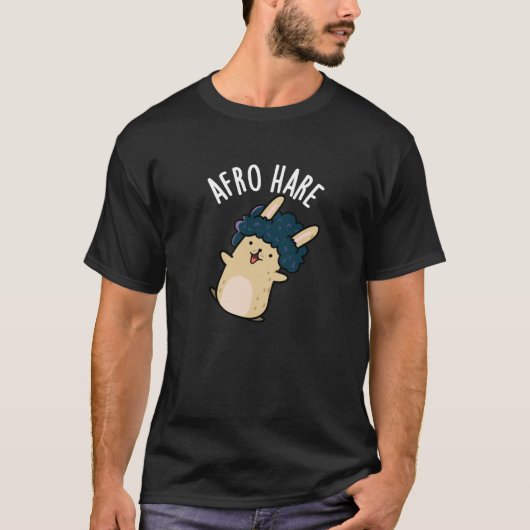 Afro Hare Funny Rabbit mit Afro Puck Dark BG T-Shirt (Vorderseite)
