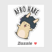 Afro Hare Funny Rabbit mit Afro Puff Aufkleber (Blatt)