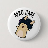 Afro Hare Funny Rabbit mit Afro Puff Button (Vorderseite)
