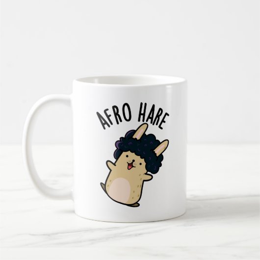 Afro Hare Funny Rabbit mit Afro Puff Kaffeetasse (Links)