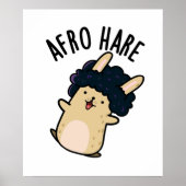 Afro Hare Funny Rabbit mit Afro Puff Poster (Vorne)
