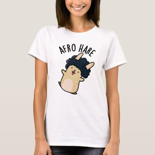 Afro Hare Funny Rabbit mit Afro Puff T-Shirt (Vorderseite)