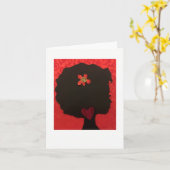 Afro Heart Design Notecard von Alicia L. McDaniel Karte (Gelbe Blume)
