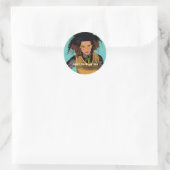 Afro-irische Schülerin sagt: "Touch meine Haare ni Runder Aufkleber (Tasche)