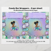 Afro Jewel Mermaid Baby Shower Candy Bar Wrappers Flyer (Vorne)