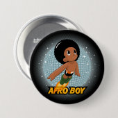 Afro-Junge Button (Vorne & Hinten)