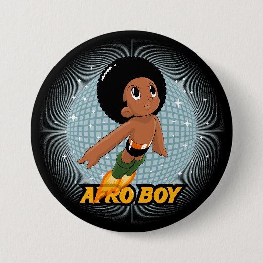 Afro-Junge Button (Vorderseite)