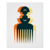 Afro-Kamm-Kunstposter Poster (Vorderseite)
