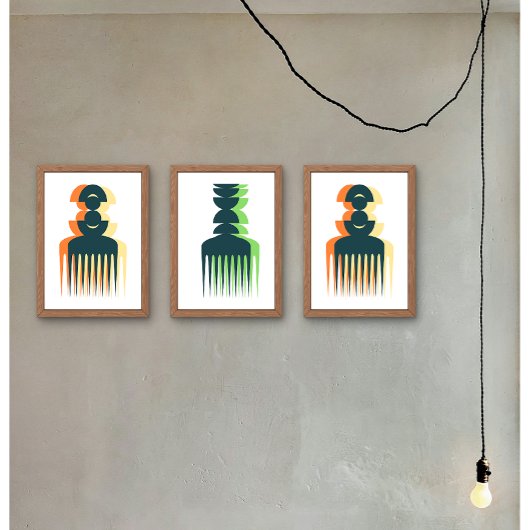Afro-Kamm-Kunstposter Poster