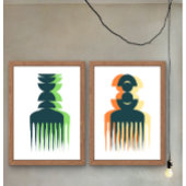 Afro-Kamm-Kunstposter Poster