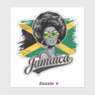 Afro Karibik Woman Jamaica Flag Island Vibe Aufkleber