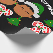 Afro Kinder Schwarzer Junge und Mädchen Zwillinge Geschenkpapier (Ecke)